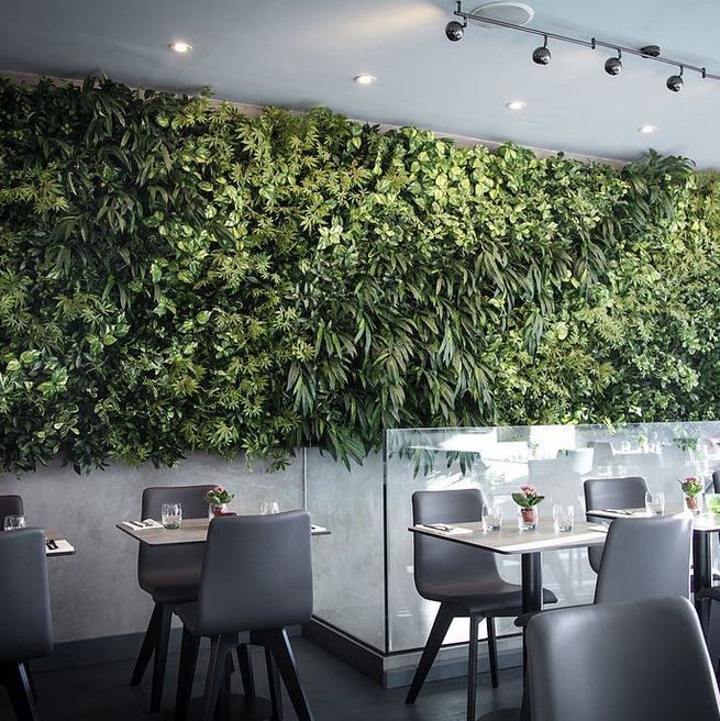 Themed Artificial Green Wall in office Restaurant