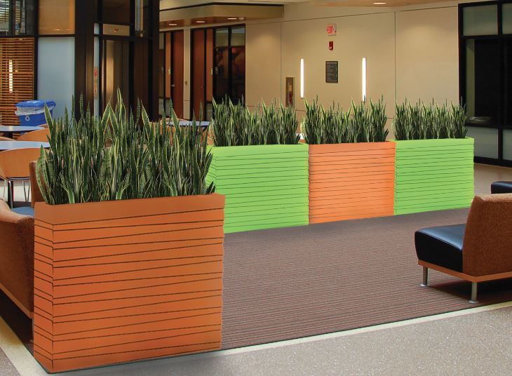 Groovy Barrier Trough Plant Displays used together to create a Screen