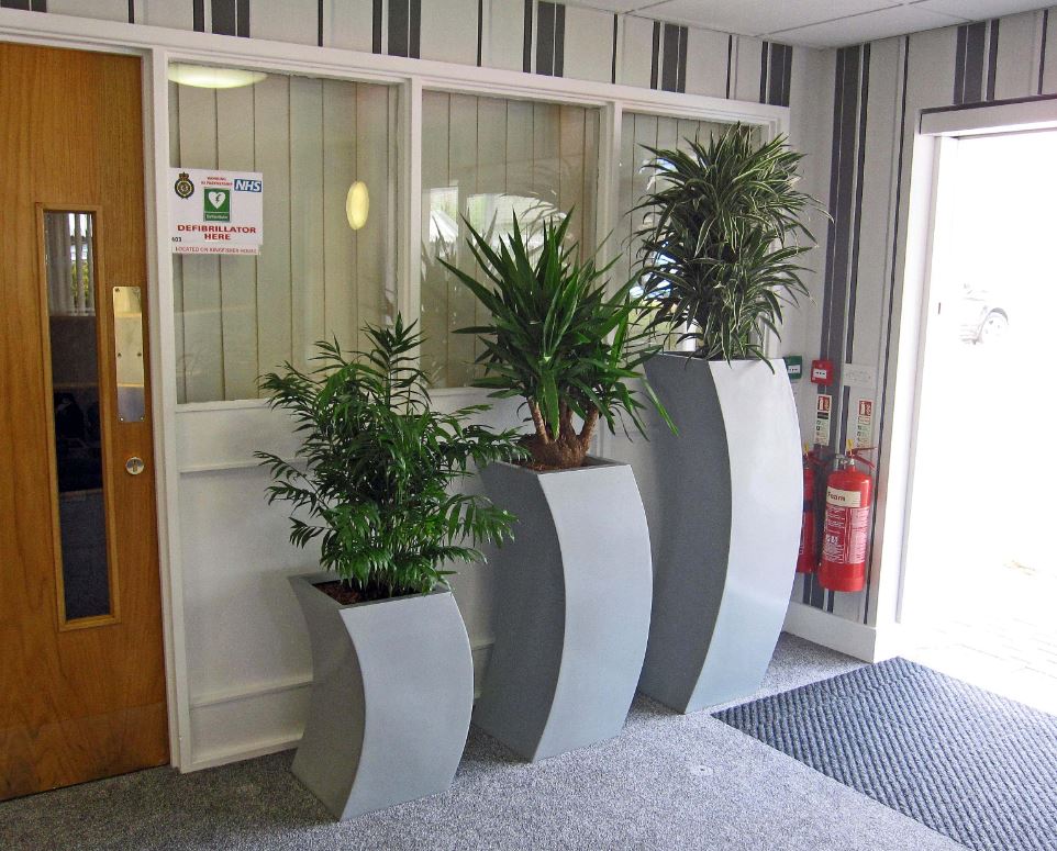 Curvy planters at Swallows Meadow Court, Shirley, Solihull