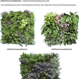 Artificial Green Walls Plant Panels come in different designs