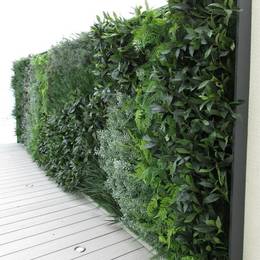 Artificial Green Wall with mixed green foliage