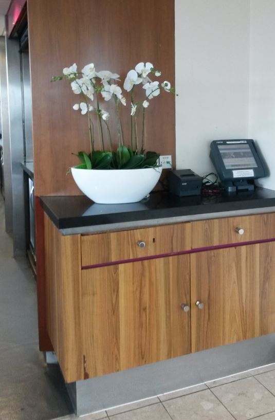 Artificial Orchid Display in Hotel Restaurant