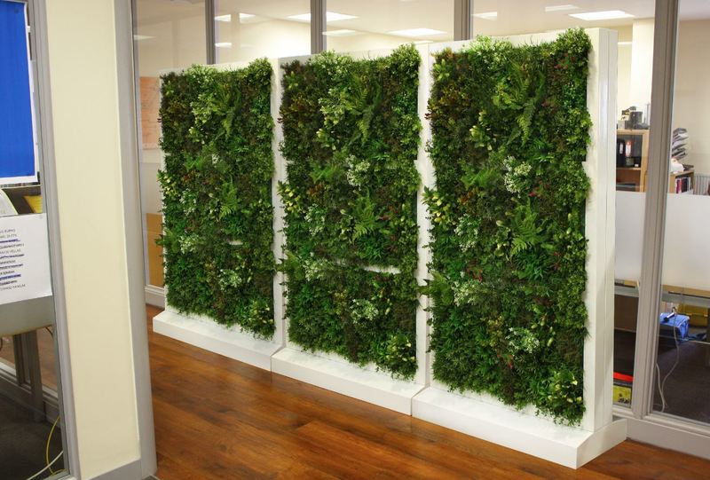 Room Dividers and green office screens with artificial plants