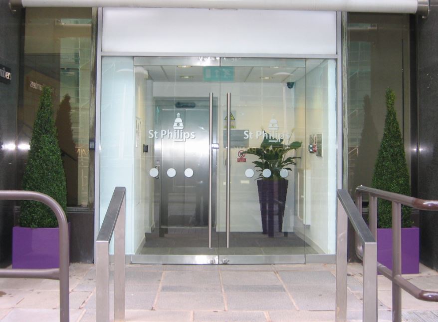 Barristers offices have plants in Birmingham & London outside main entrance